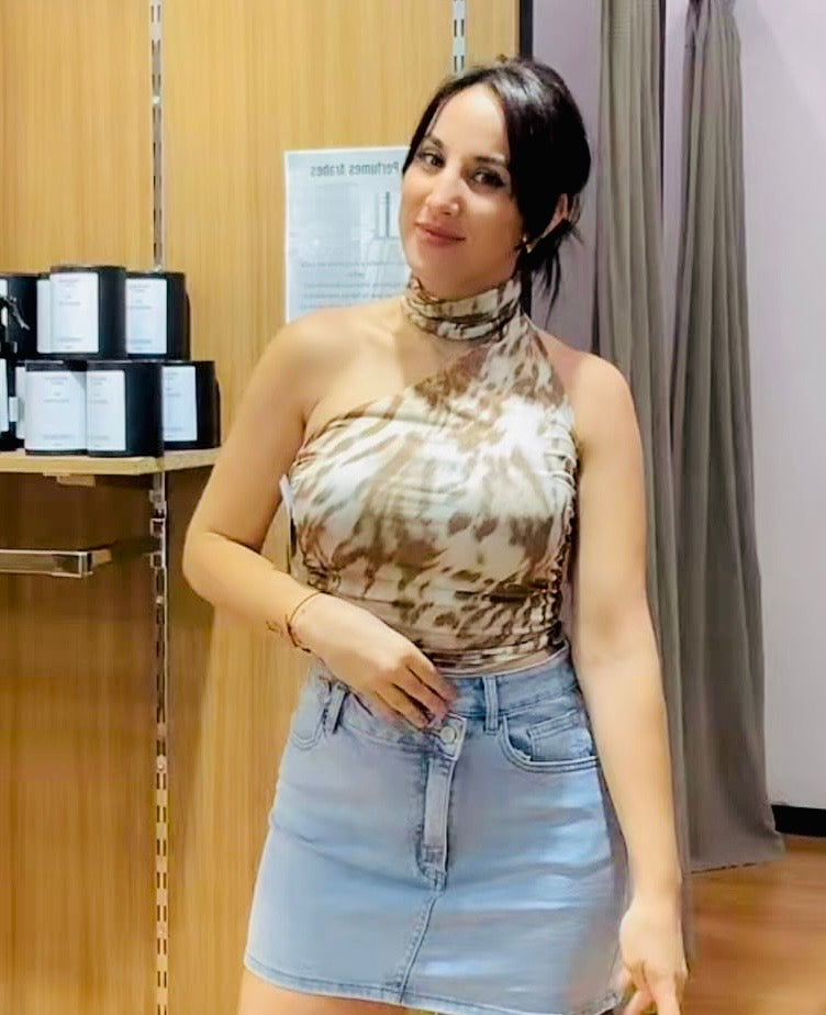 Top estampado beig STYLE