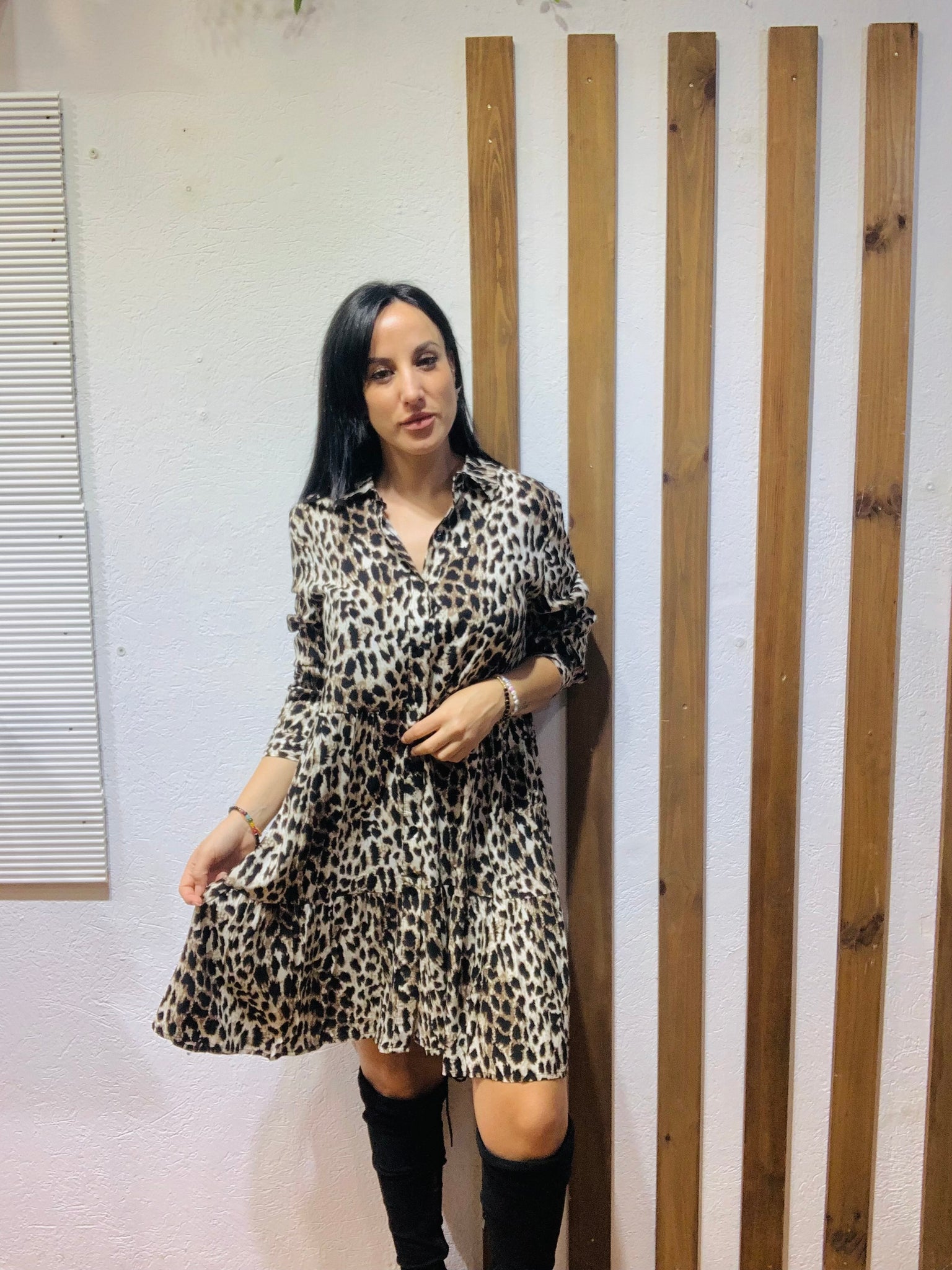 Vestido leopardo suelto