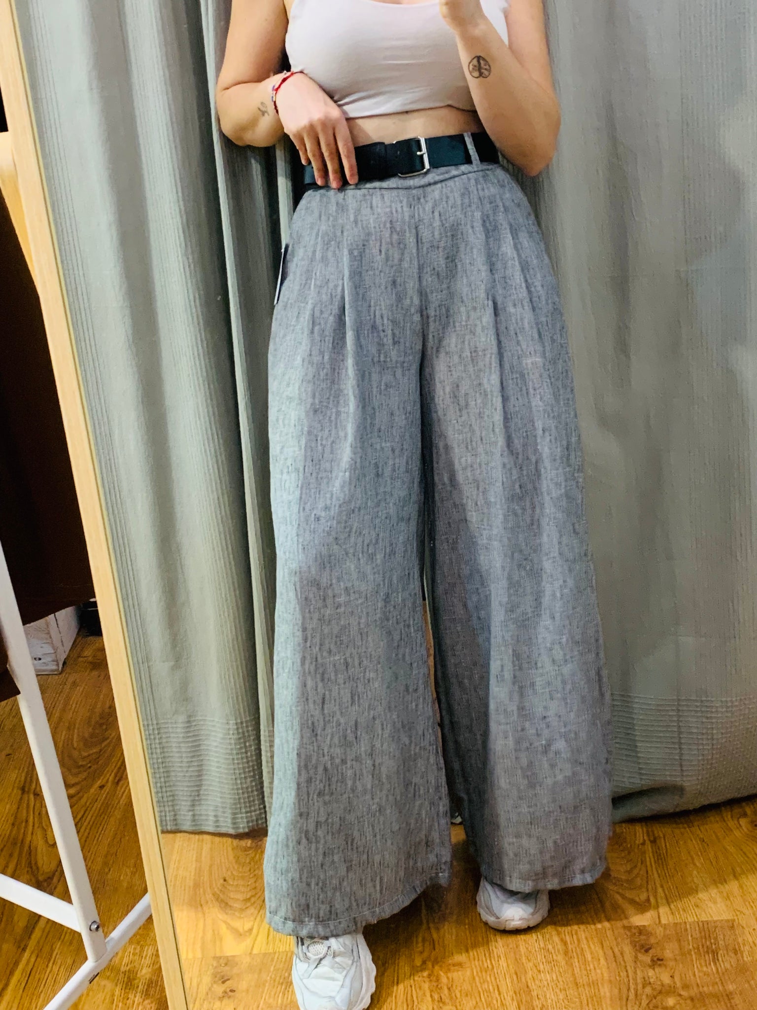 Pantalón palazo gris