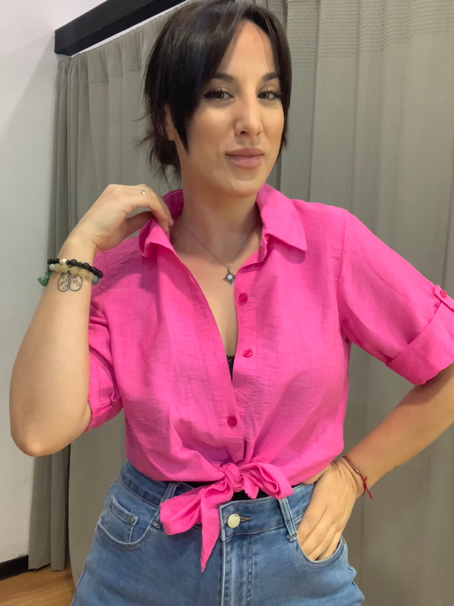 Camisa fuxia holanda